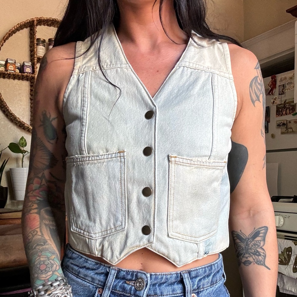 NWT Re/Done natural wash denim vest
